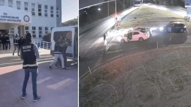 izmirin uc ilcesinde es zamanli operasyon otomobilin gizli bolmesinden tabanca cikti UbIU8vle